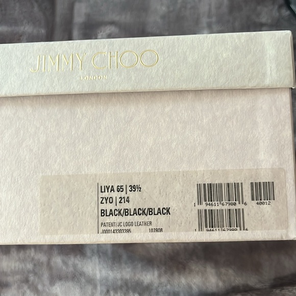 Jimmy Choo Black Monogram JC print and patent sling backs size $39'5 - Picture 8 of 9